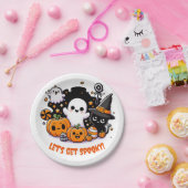 ハロウィーンをテーマにした可愛いブー誕生日紙プレート ペーパープレート (パーティー)