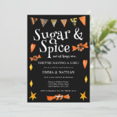 ハロウィーンをテーマにした女の子カップルの赤ちゃんシャワー 招待状 (スタンド正面)