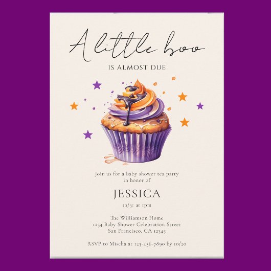 ハロウィーンをテーマにした小さなブー赤ちゃんシャワー 招待状