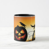 ハロウィーンをテーマにした怖い背景 マグカップ (中央)