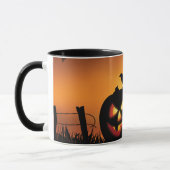 ハロウィーンをテーマにした怖い背景 マグカップ (左)