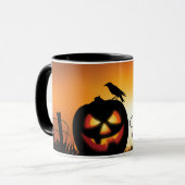 ハロウィーンをテーマにした怖い背景 マグカップ (正面左)