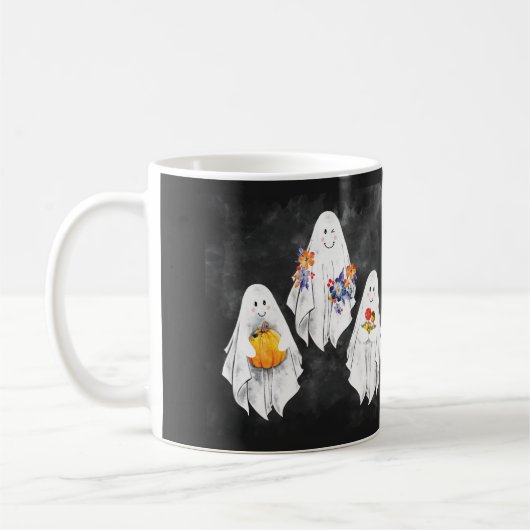 ハロウィーンをテーマにした水のカラープリントマグ コーヒーマグカップ (左)
