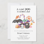 ハロウィーンをテーマにした甘いブーブシャワー 招待状 (正面)