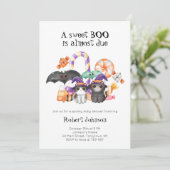 ハロウィーンをテーマにした甘いブーブシャワー 招待状 (スタンド正面)