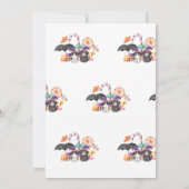 ハロウィーンをテーマにした甘いブーブシャワー 招待状 (裏面)