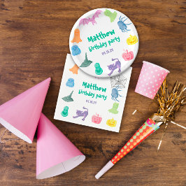 ハロウィーンをテーマにした誕生日パーティー紙プレート スタンダードカクテルナプキン