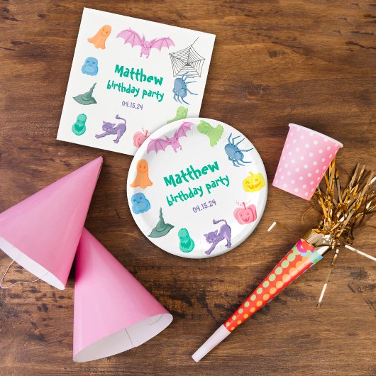 ハロウィーンをテーマにした誕生日パーティー紙プレート ペーパープレート