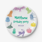 ハロウィーンをテーマにした誕生日パーティー紙プレート ペーパープレート (正面)