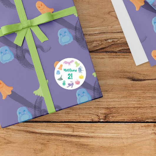 ハロウィーンをテーマにした誕生日パーティー ラウンドシール