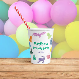 ハロウィーンをテーマにした誕生日パーティー 紙コップ