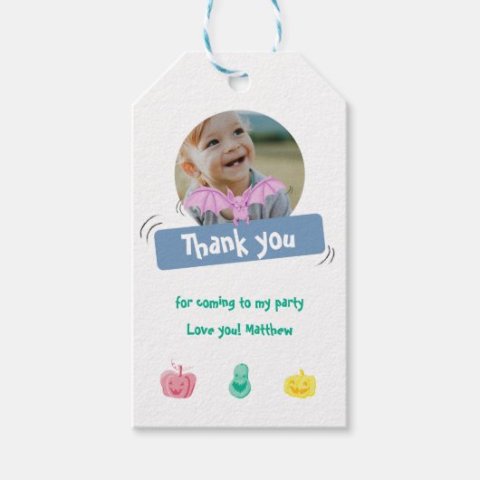 ハロウィーンをテーマにした誕生日パ感謝していーティー ギフトタグ (正面)