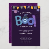 ハロウィーンをテーマにした赤ちゃんシャワーかわいいパーティー 招待状 (正面/裏面)