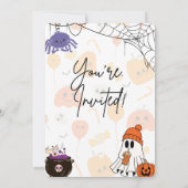 ハロウィーンをテーマにした赤ちゃんシャワーの招待状 招待状 (裏面)