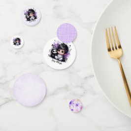 ハロウィーンをテーマにした赤ちゃんシャワー – パープルゴシックベビー コンフェッティ