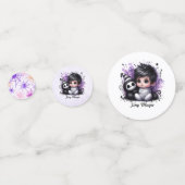 ハロウィーンをテーマにした赤ちゃんシャワー – パープルゴシックベビー コンフェッティ (正面)