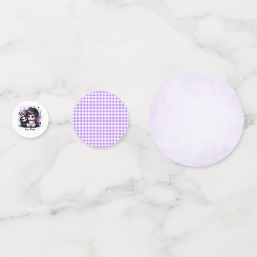 ハロウィーンをテーマにした赤ちゃんシャワー – パープルゴシックベビー コンフェッティ (裏面)