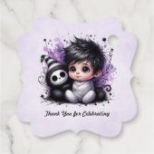 ハロウィーンをテーマにした赤ちゃんシャワー – パープルゴシックベビー フェイバータグ (裏面)