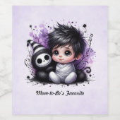 ハロウィーンをテーマにした赤ちゃんシャワー – パープルゴシックベビー ワインラベル (シングルラベル)