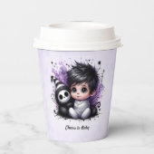 ハロウィーンをテーマにした赤ちゃんシャワー – パープルゴシックベビー 紙コップ (裏面)