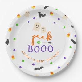 ハロウィーンをテーマにした赤ちゃんシャワー – ブーを覗く ペーパープレート