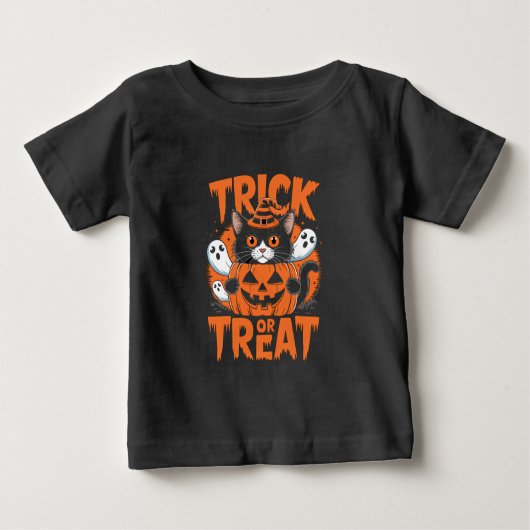 ハロウィーンをトリックまたは治療する ベビーTシャツ (正面)
