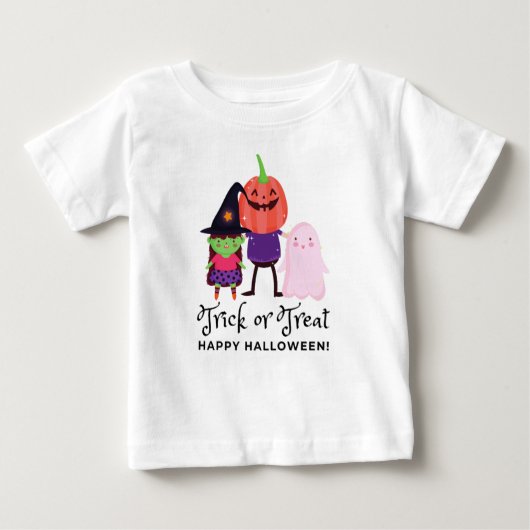 ハロウィーンをトリックまたは治療する ベビーTシャツ (正面)