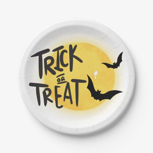 ハロウィーンをトリックまたは治療する ペーパープレート (正面)