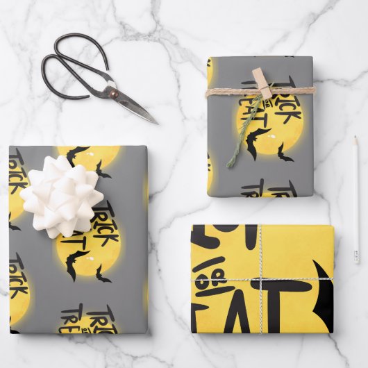 ハロウィーンをトリックまたは治療する ラッピングペーパーシート (正面)