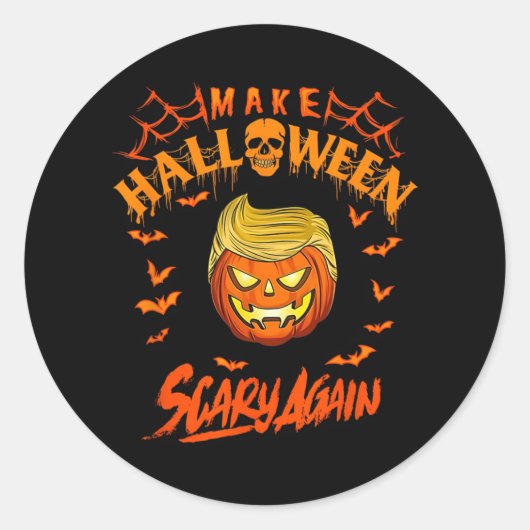 ハロウィーンを再び怖い切りおもしろい札にする ラウンドシール (正面)