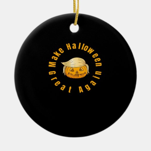 ハロウィーンを再素晴らしびトランプキンクラシックに セラミックオーナメント (正面)