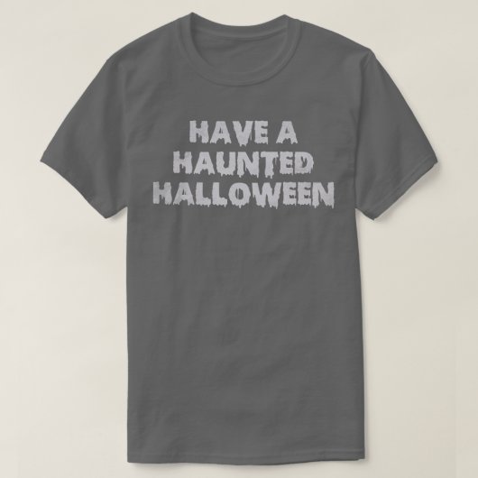 ハロウィーンを幽霊のよく出る持つ Tシャツ (デザイン正面)