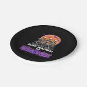 ハロウィーンを待っている不気味Skeleton ペーパープレート (アングル)