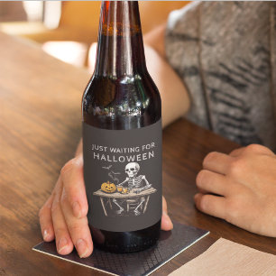 「ハロウィーンを待っている おもしろい骨格 ビールラベル