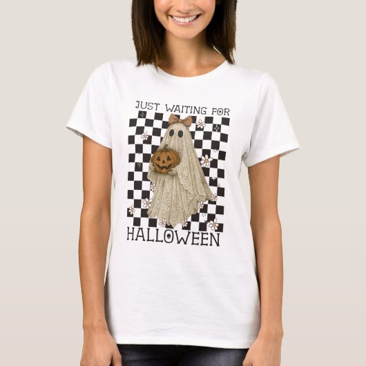 ハロウィーンを待つおばけ Tシャツ (正面)