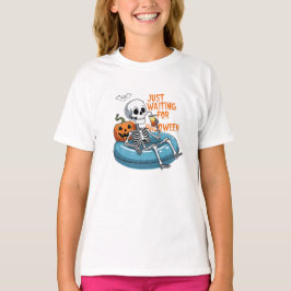 ハロウィーンを待つのみ - 笑える怖いデザイン Tシャツ