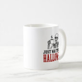 ハロウィーンを待つスケルトン コーヒーマグカップ (正面右)