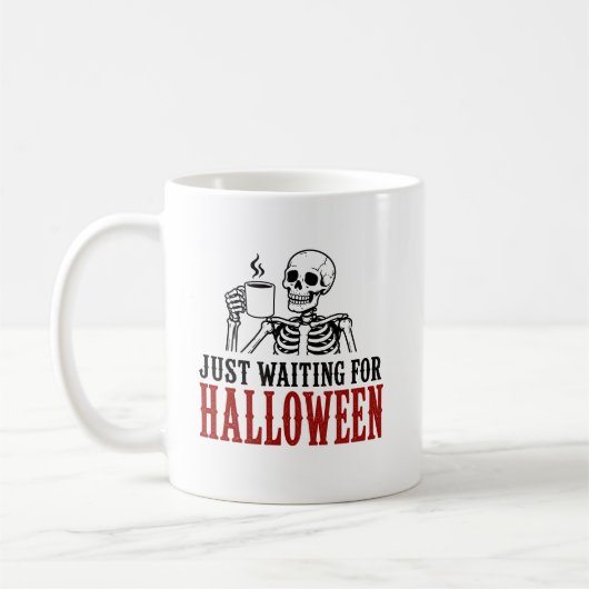 ハロウィーンを待つスケルトン コーヒーマグカップ (左)