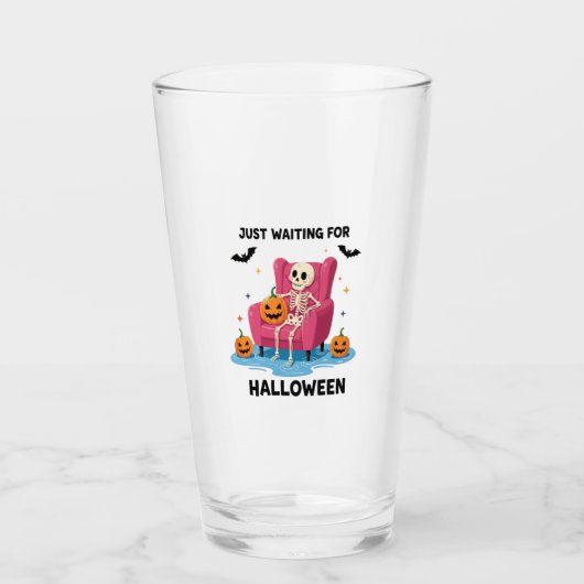 ハロウィーンを待つスケルトン タンブラーグラス (正面)