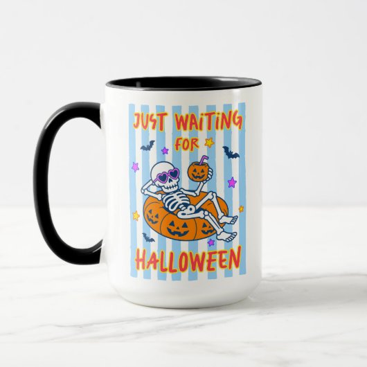 ハロウィーンを待つスケルトン マグカップ (左)