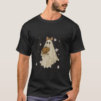 ハロウィーンを待つ幽霊グラフィック Tシャツ