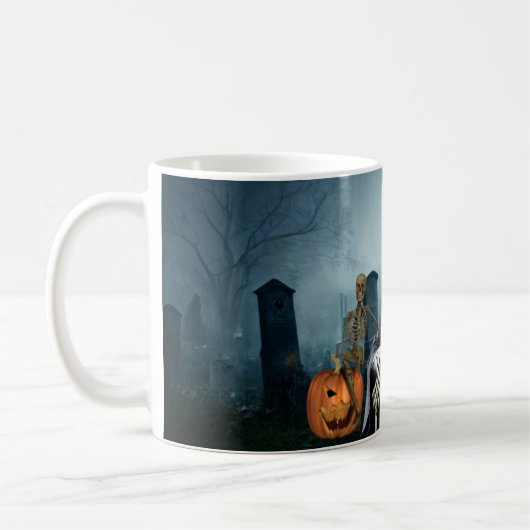 ハロウィーンを怖く コーヒーマグカップ (左)