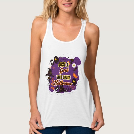 ハロウィーンを愛する女の子 タンクトップ (正面)