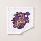 ハロウィーンを愛する女の子 バスタオルセット (ウォッシュタオル)