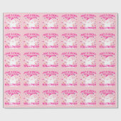 ハロウィーンを愛する少女かわいいピンクの幽霊 ラッピングペーパー (フラット)