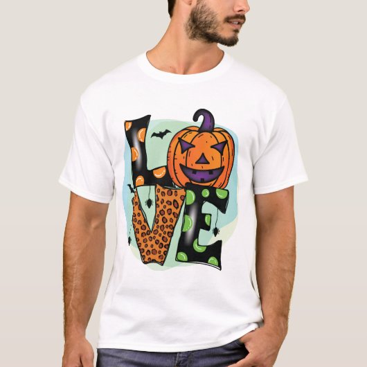 ハロウィーンを愛する, ハロウィーン, おばけ, コスチューム Tシャツ (正面)