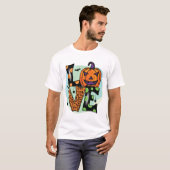 ハロウィーンを愛する, ハロウィーン, おばけ, コスチューム Tシャツ (正面フル)
