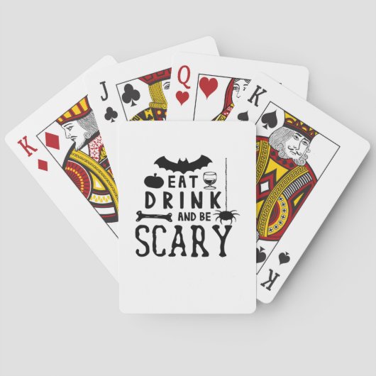 ハロウィーンを楽しもう "Eat Drink And Be Scary" トランプ (裏面)