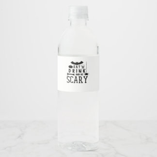 ハロウィーンを楽しもう "Eat Drink And Be Scary" ペットボトルラベル