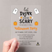 ハロウィーンを楽しんで怖がらせよう アクリル招待状 (インサイチュ (ポータブル))